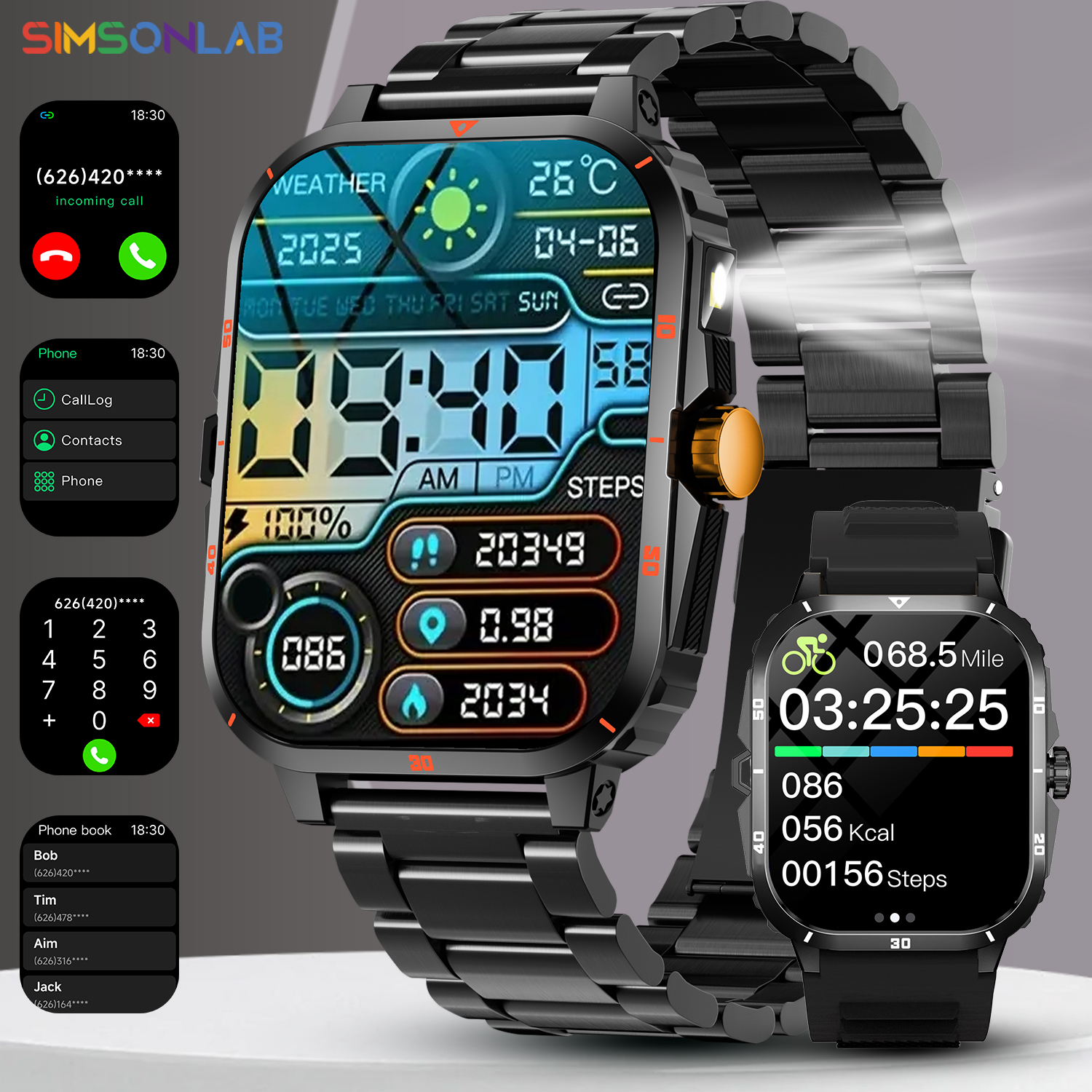 Smartwatch Military Watches For Men - 2025 NEW Military Smartwatch 2.01''HD Screen