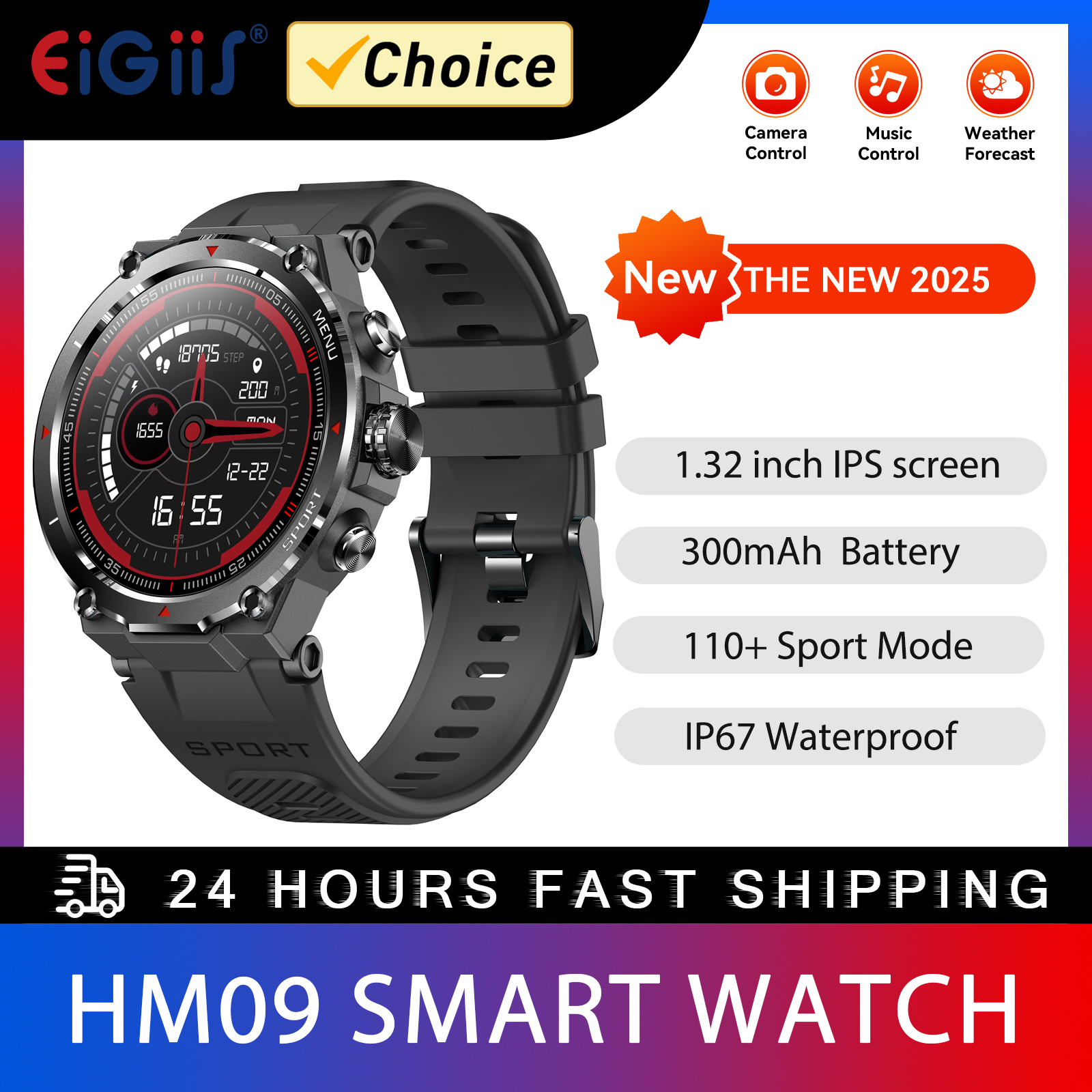 Smartwatch Military Watches For Men - EIGIIS Military Smart Watch for Men