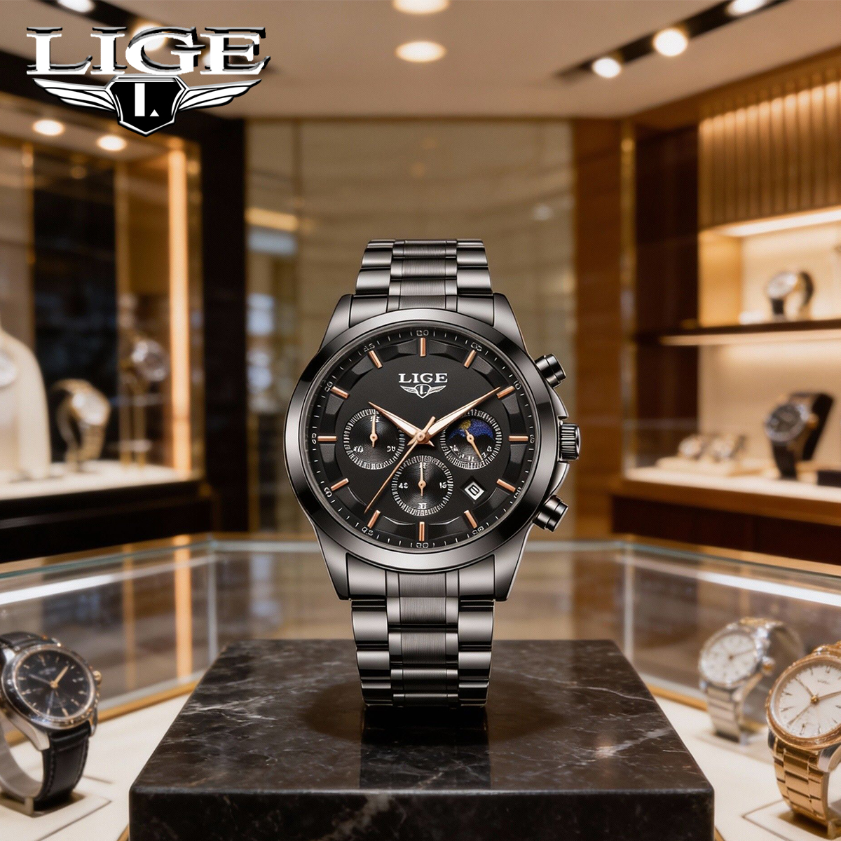 Smartwatch Luxury Watches For Men - LIGE Luxury Business Man Watch Date