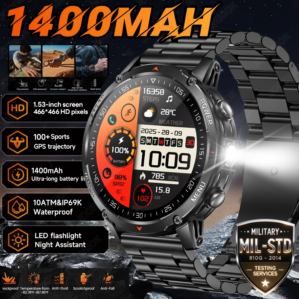 2026New 1400mAh T-Rex 3 Smart  - огляд і ціна Smartwatch Military Watches For Men