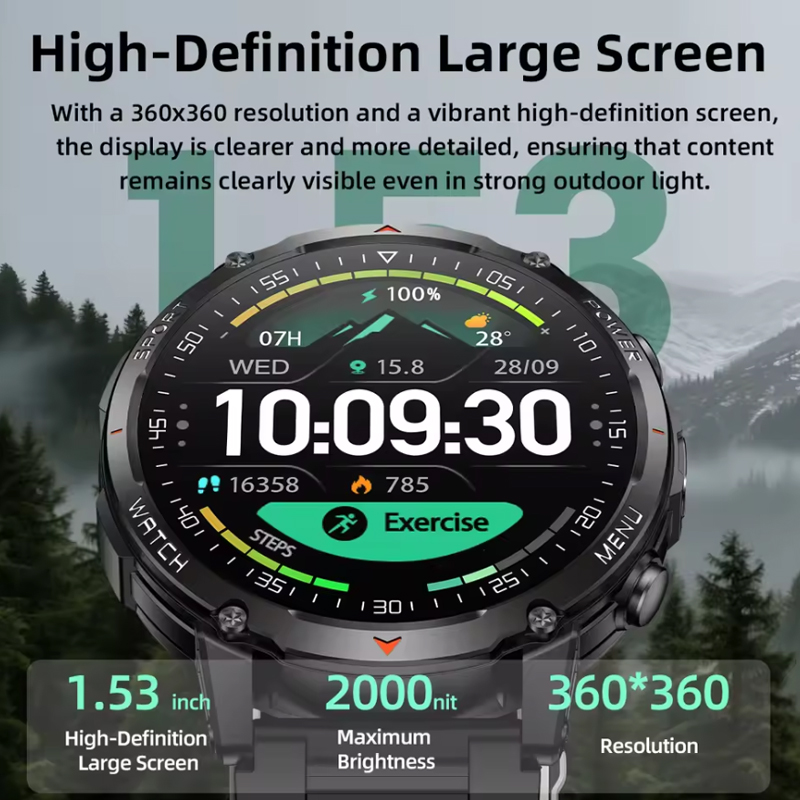 2026New 1400mAh T-Rex 3 Smart  - огляд і ціна Smartwatch Military Watches For Men