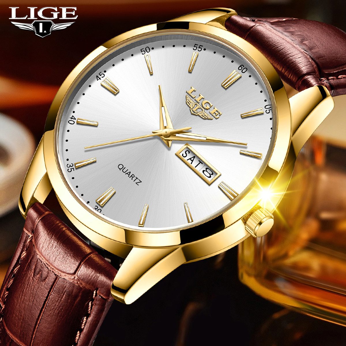 LIGE Man Watch Fashion Leather - огляд і ціна Smartwatch Military Watches For Men