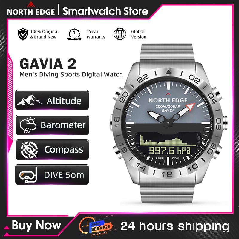 NORTH EDGE Mens Dive Watch Mil - огляд і ціна Smartwatch Military Watches For Men