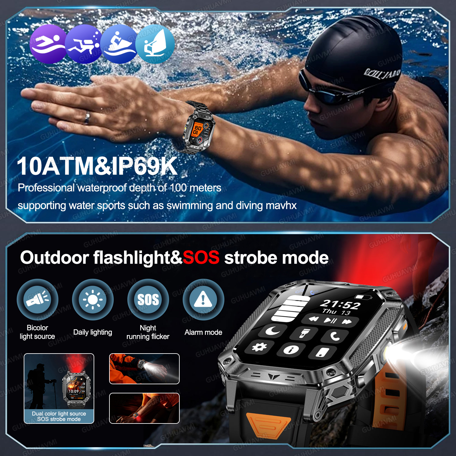 2026 Military 1400mAh Battery  - огляд і ціна Smartwatch Military Watches For Men