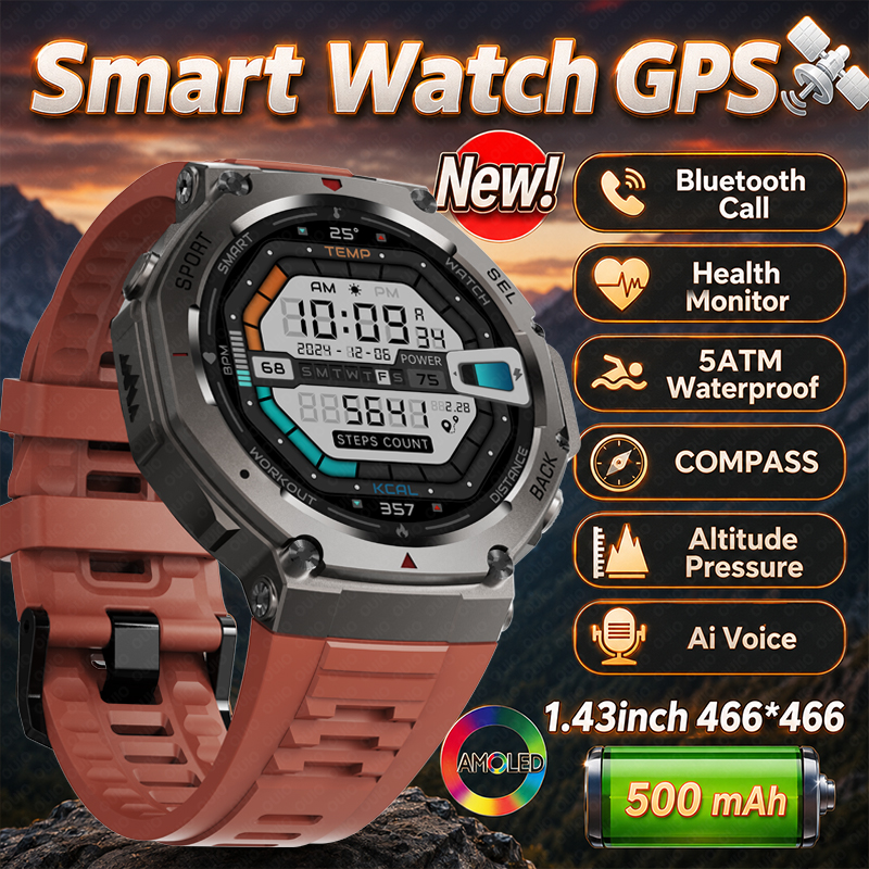 2026 New Military DM58 GPS Sma - огляд і ціна Smartwatch Military Watches For Men