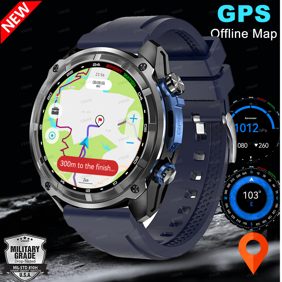 VWAR Offline Maps Smart Watch  - огляд і ціна Watch Vs Amazfit