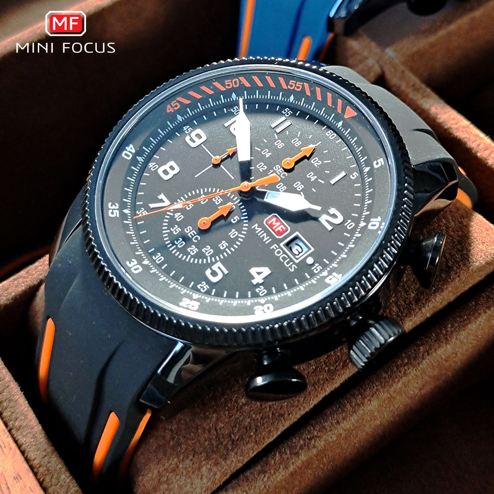 MINI FOCUS Sport Quartz Watch  - огляд і ціна Silicone Sport Band