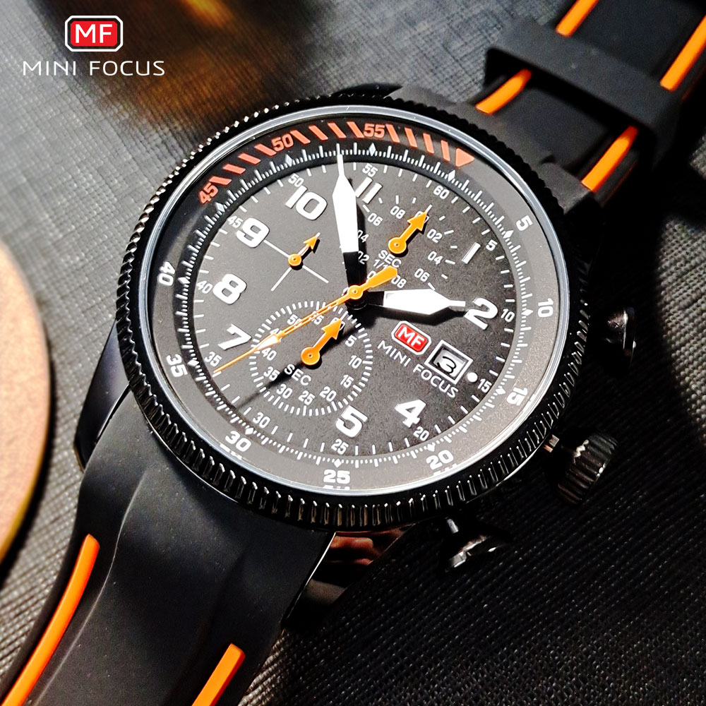 MINI FOCUS Sport Quartz Watch  - огляд і ціна Silicone Sport Band