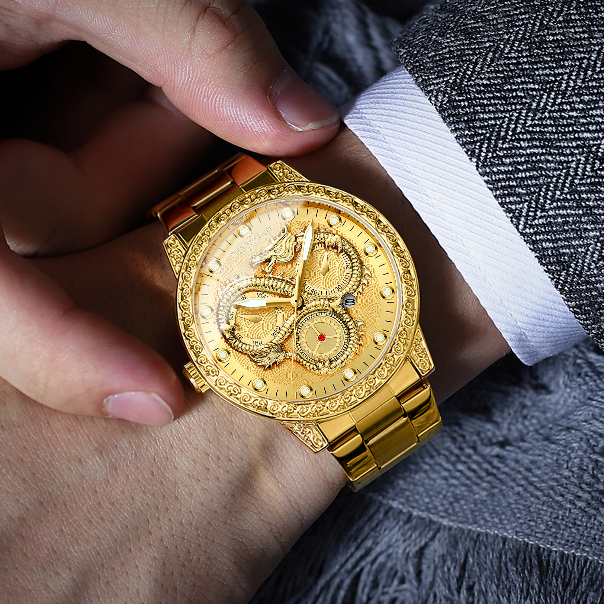 BINBOND Dragon vintage luxury  - огляд і ціна Smartwatch Luxury Watches For Men