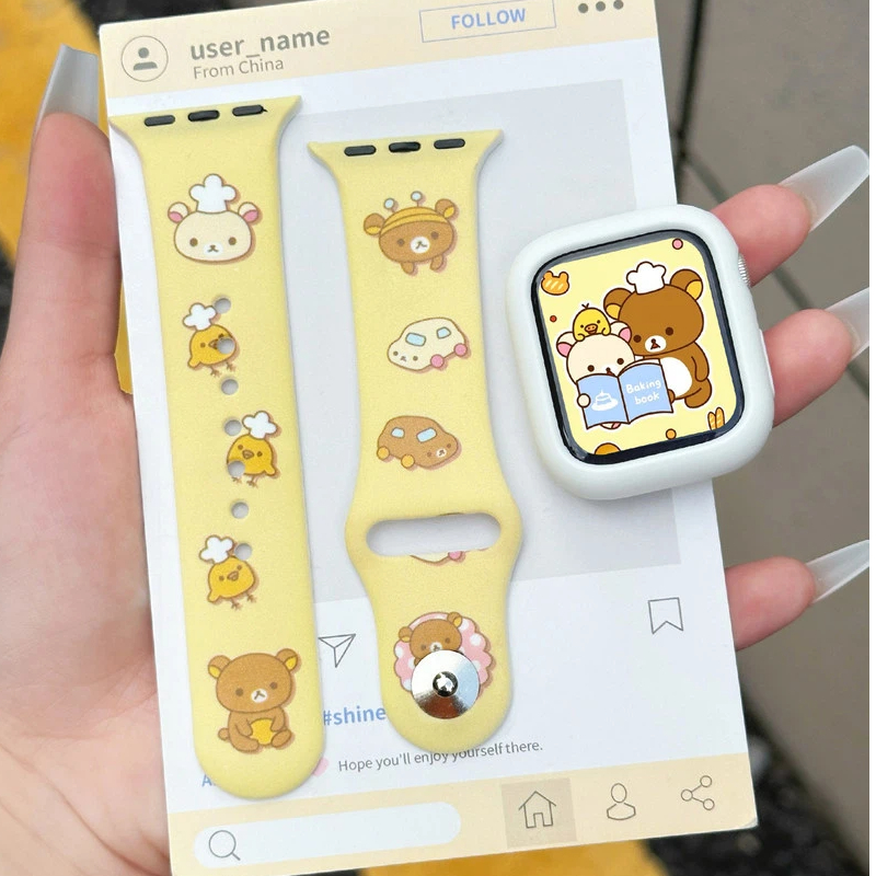 Cute Rilakkuma Print Silicone  - огляд і ціна Silicone Sport Band