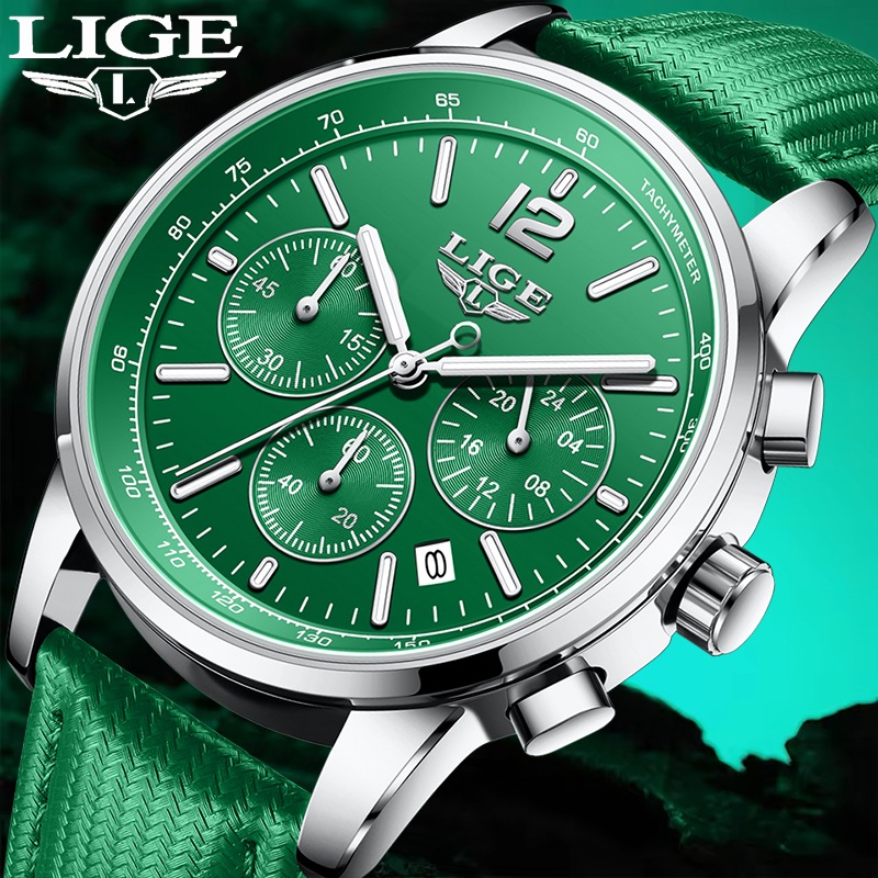 LIGE Casual Leather Watch For  - огляд і ціна Smartwatch Military Watches For Men