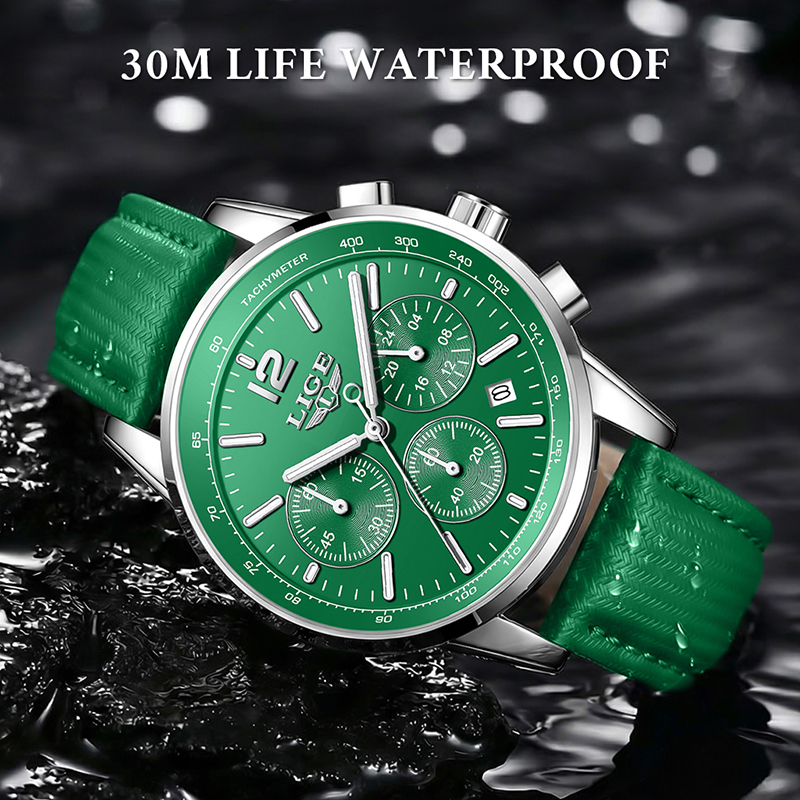 LIGE Casual Leather Watch For  - огляд і ціна Smartwatch Military Watches For Men
