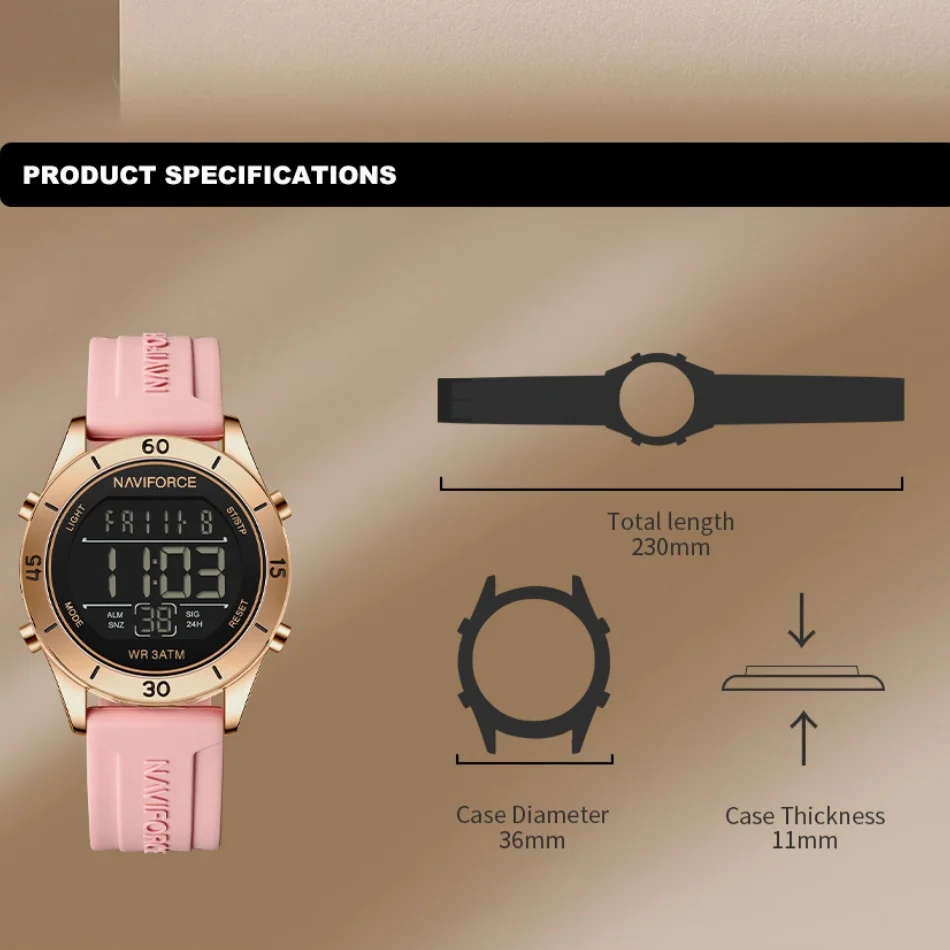 NAVIFORCE Watch For Women Fash - огляд і ціна Silicone Sport Band