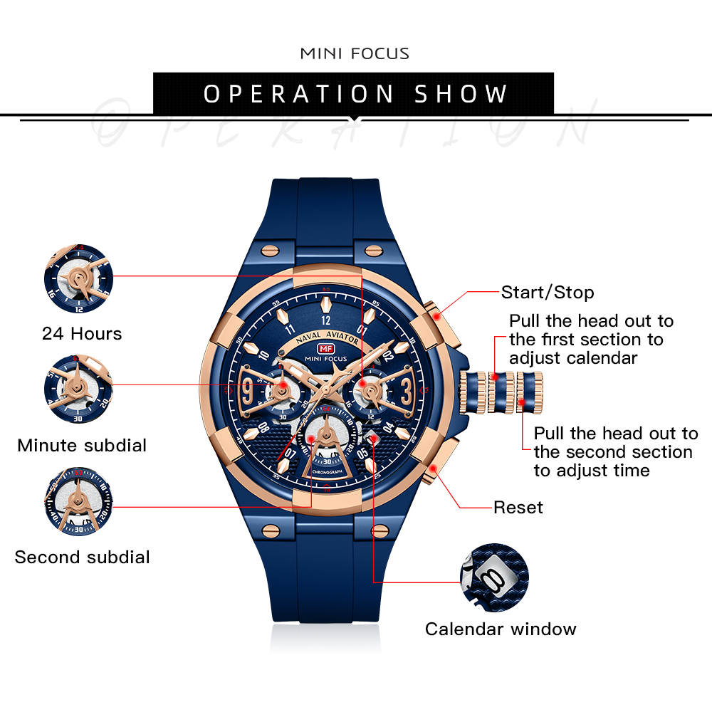 MINI FOCUS Mens Watches Brand  - огляд і ціна Silicone Sport Band