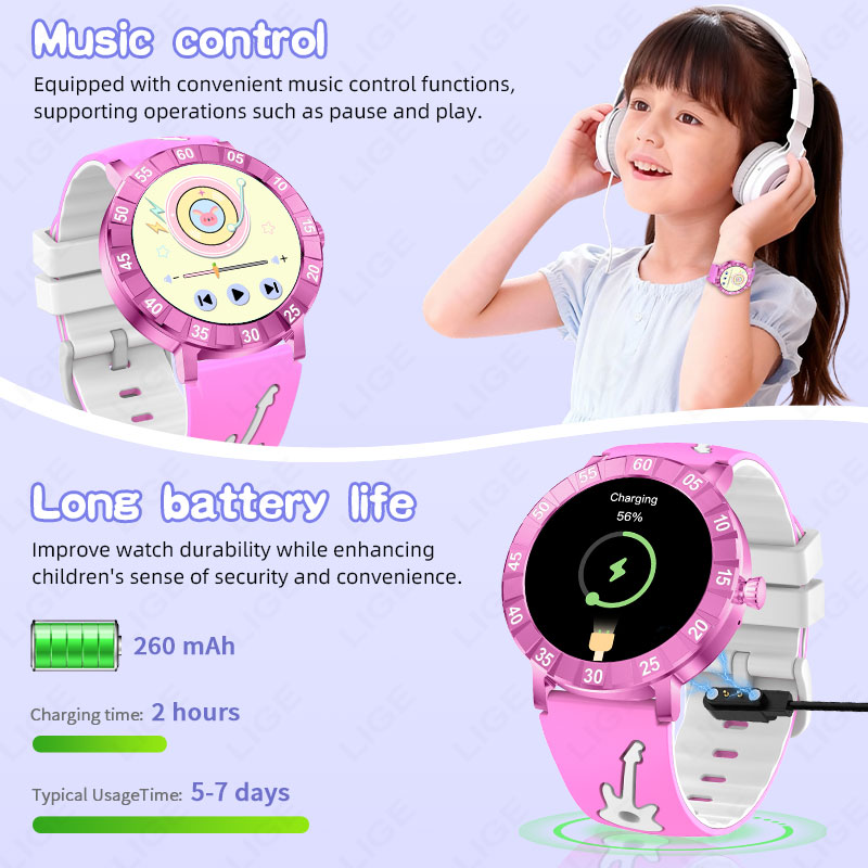 LIGE Kids Smart Watch HRV SOS  - огляд і ціна Smartwatch Watches Useful Gift For Boys
