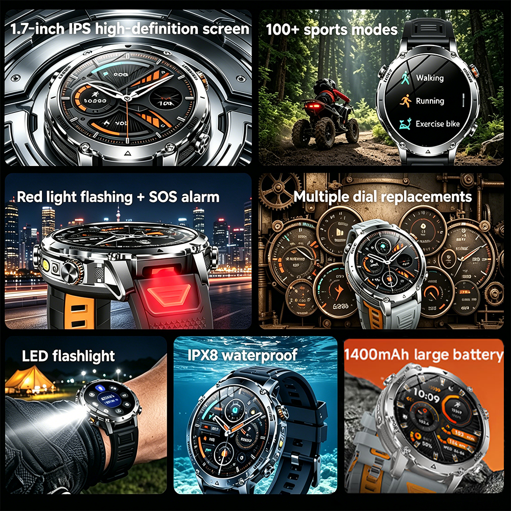 2026New Military Sports Smart  - огляд і ціна Smartwatch Military Watches For Men
