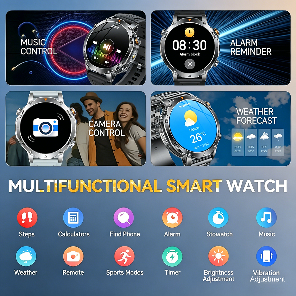 2026New Military Sports Smart  - огляд і ціна Smartwatch Military Watches For Men